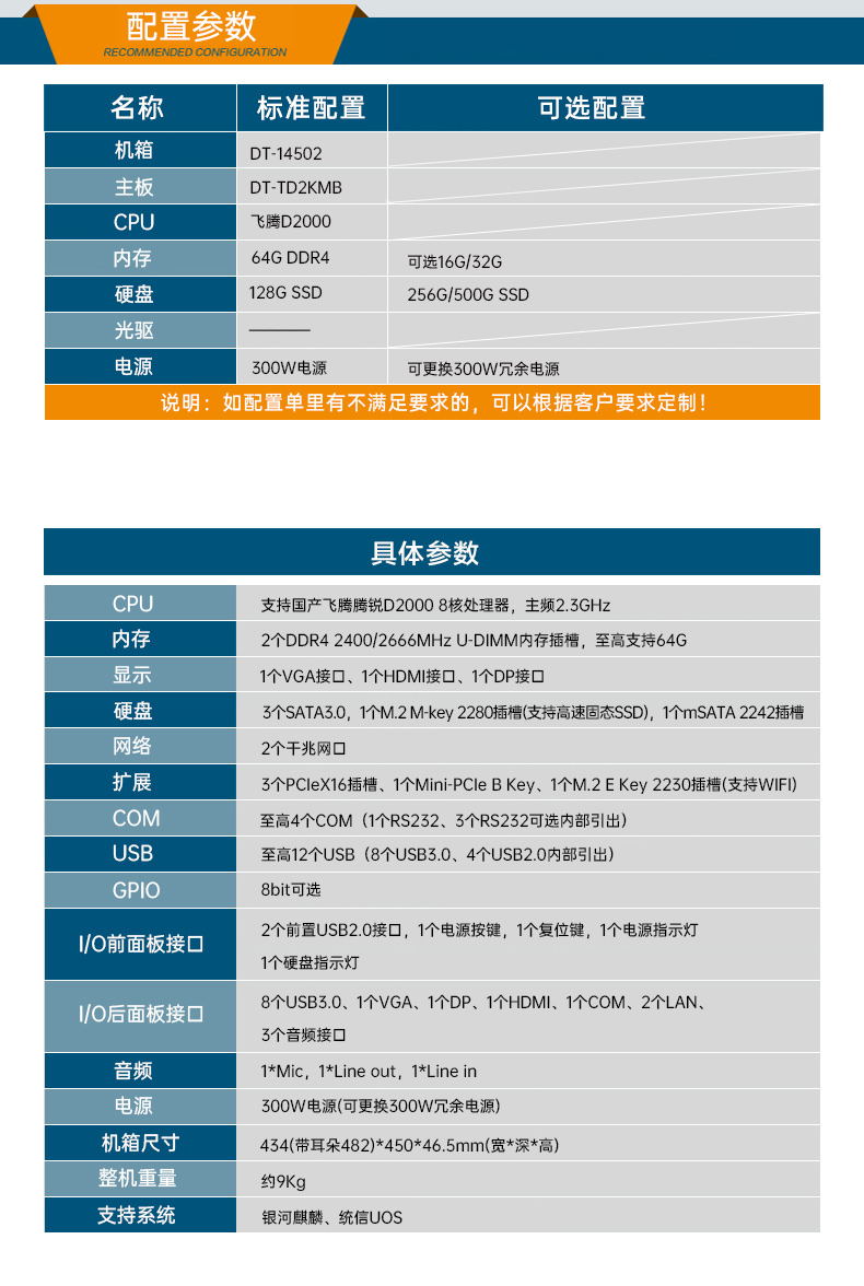 國產(chǎn)飛騰騰銳D2000 CPU,1U會山鎮(zhèn)上架式會山鎮(zhèn)工控機(jī),DT-14502-TD2KMB.jpg