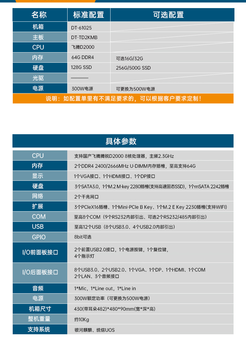 國產(chǎn)化機(jī)柜工控機(jī),飛騰cpu,適配麒麟統(tǒng)信國產(chǎn)系統(tǒng),DT-61025-TD2KMB.jpg